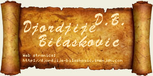 Đorđije Bilašković vizit kartica
